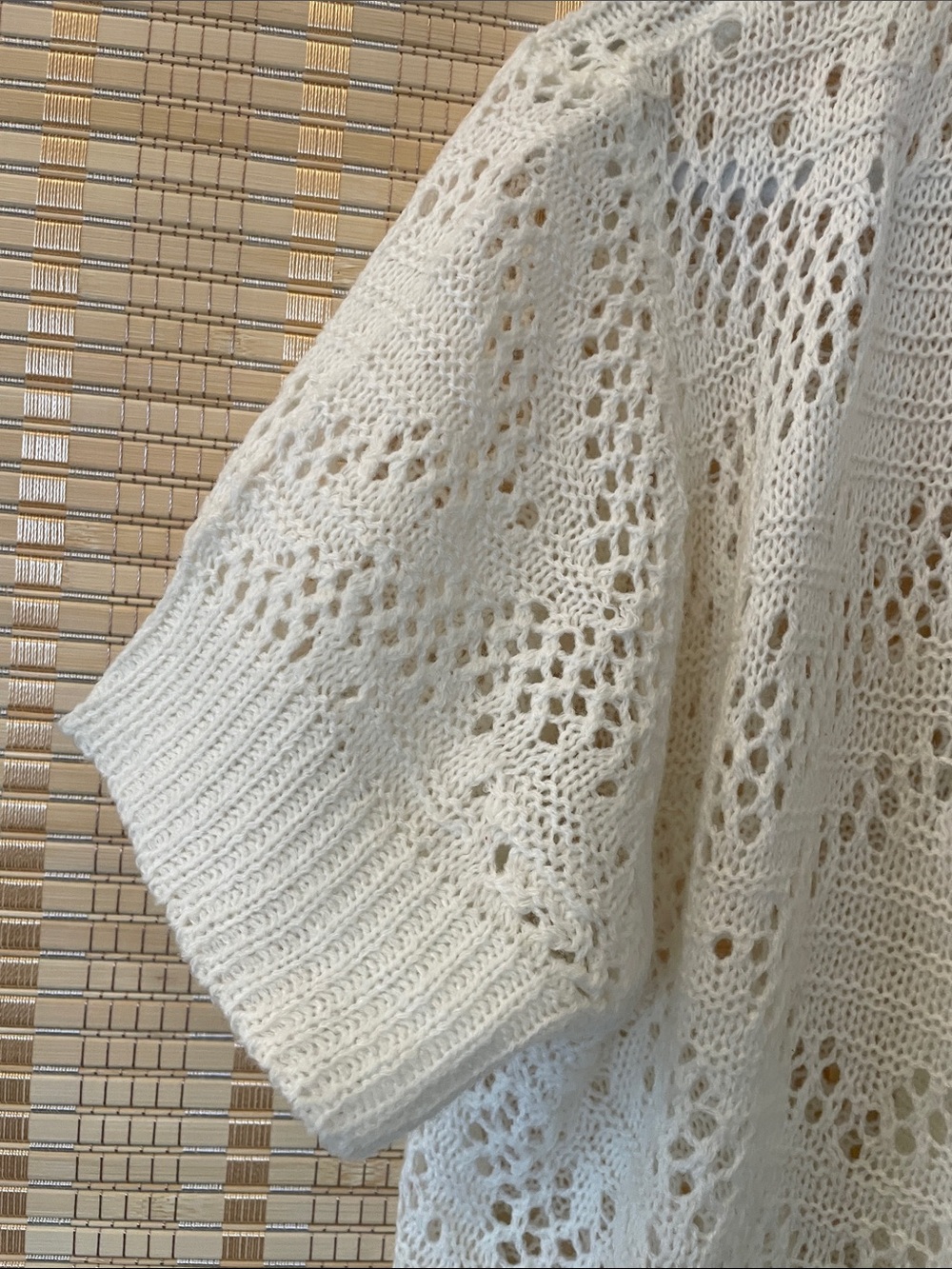 Guilty Open-Front Knit Cardigan - Cream crochet boho - Picture 10 of 15
